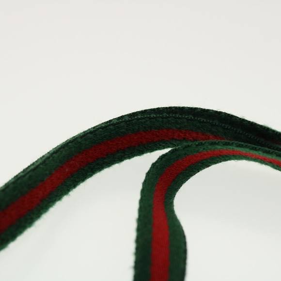 GUCCI GG Canvas Web Sherry Line Shoulder Bag Beige Green Red 141863 Auth ki2891 - Picture 13 of 16